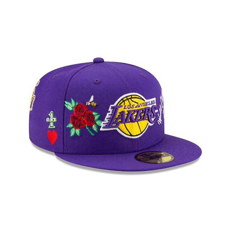 NBA Los Angeles Lakers Icon 59Fifty Fitted (NKB9861) - Purple New Era Caps